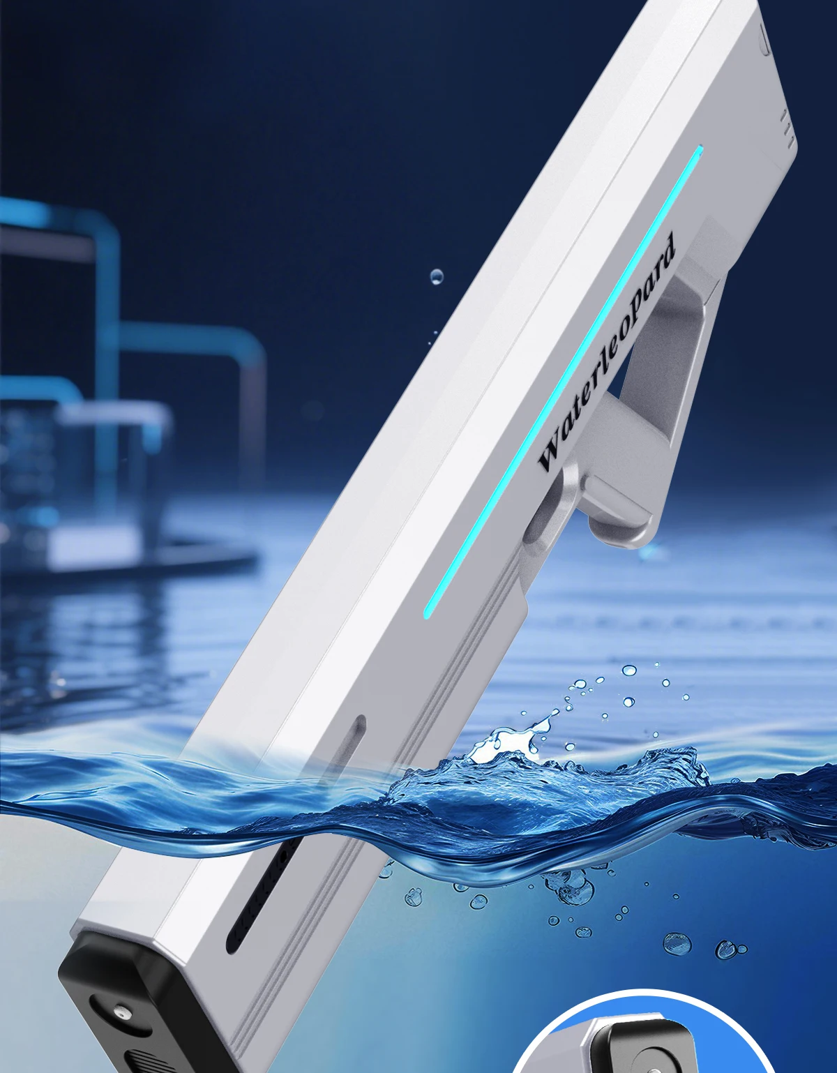 Water Leopard Fully Automatic Electric Water Gun Toy – Rechargeable Full Body Waterproof Electric Water Blaster with One-Click Water Absorption, 10M Long Range, High Pressure Spray, Lithium Battery, Beach & Pool Outdoor Toy for Kids, Teens & Adults - Image 17