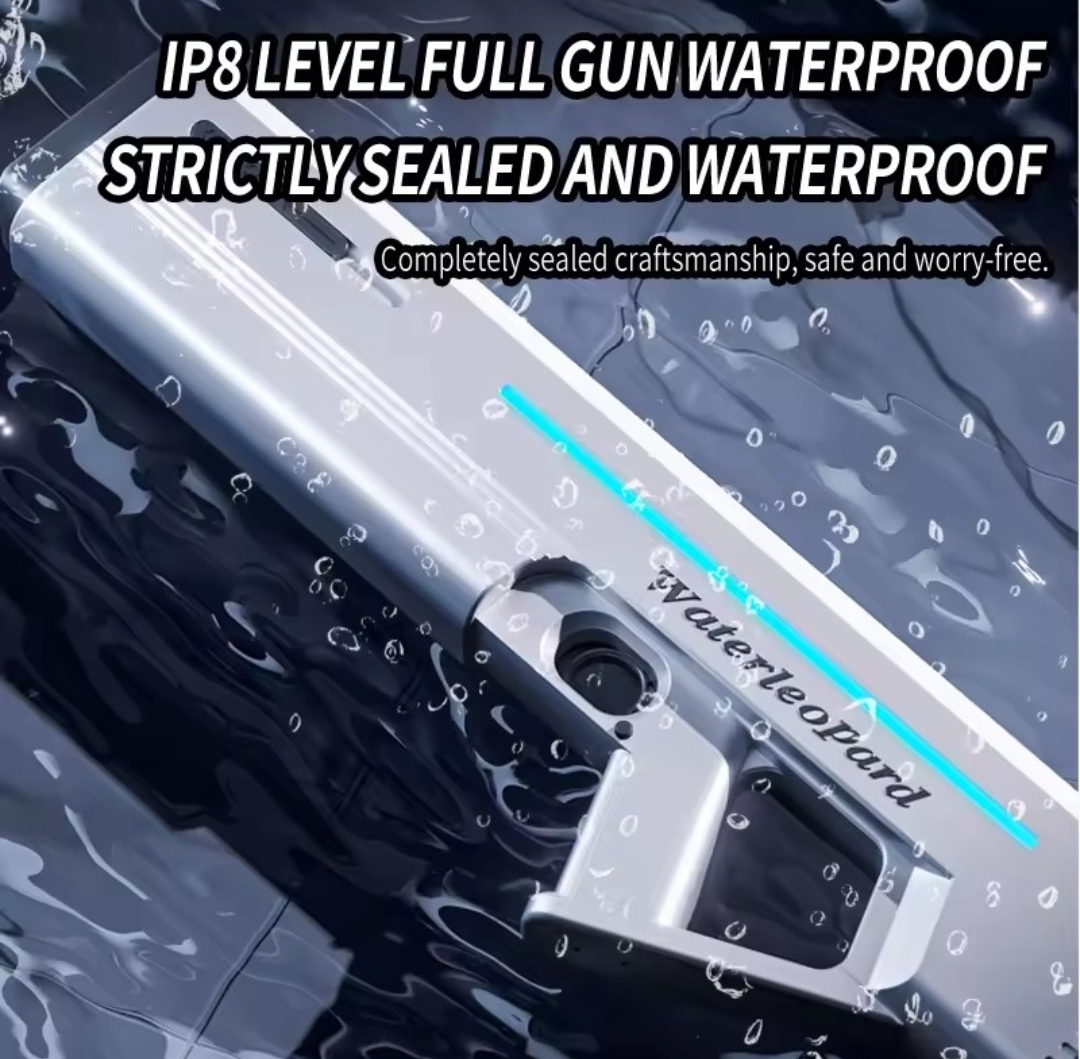 Water Leopard Fully Automatic Electric Water Gun Toy – Rechargeable Full Body Waterproof Electric Water Blaster with One-Click Water Absorption, 10M Long Range, High Pressure Spray, Lithium Battery, Beach & Pool Outdoor Toy for Kids, Teens & Adults - Image 4