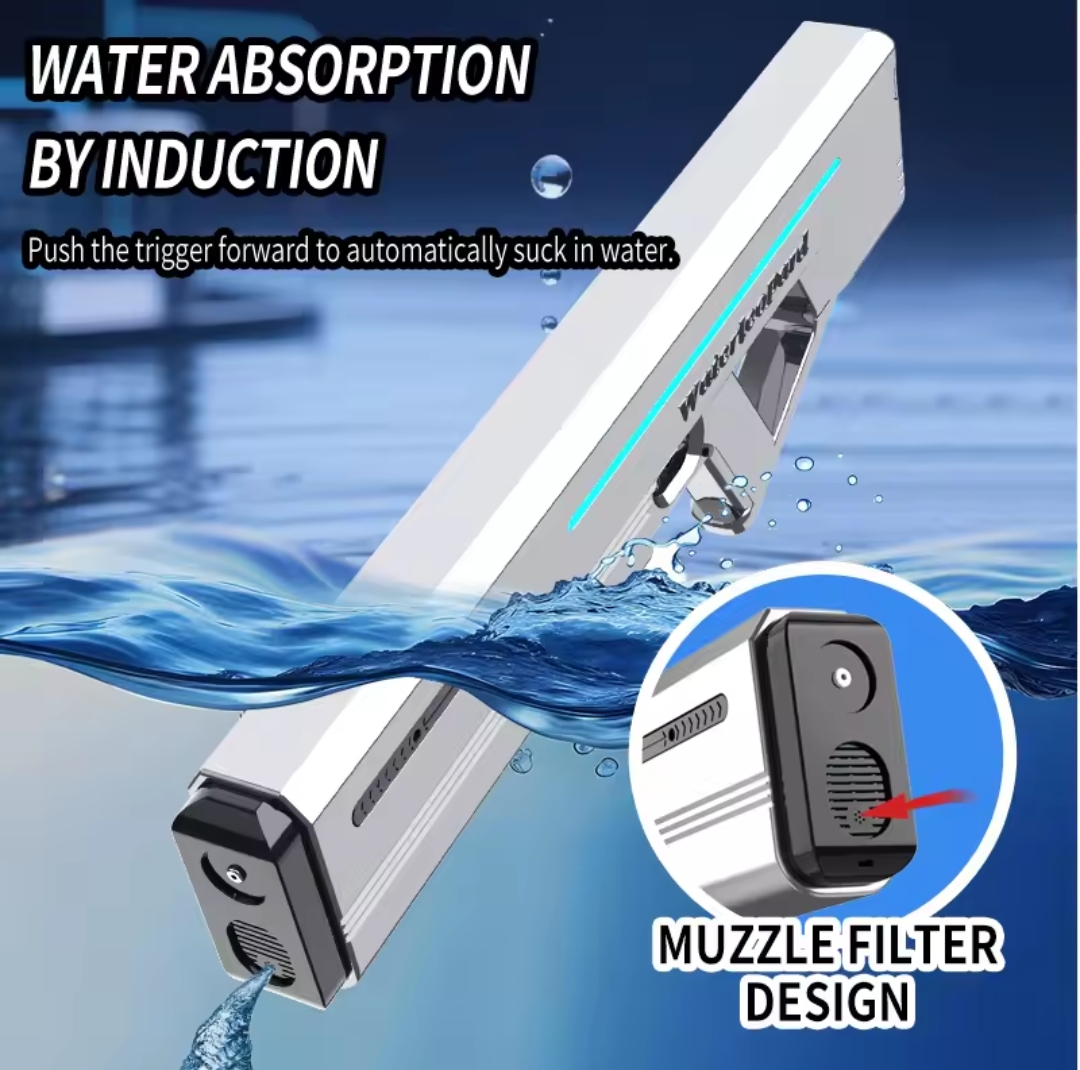 Water Leopard Fully Automatic Electric Water Gun Toy – Rechargeable Full Body Waterproof Electric Water Blaster with One-Click Water Absorption, 10M Long Range, High Pressure Spray, Lithium Battery, Beach & Pool Outdoor Toy for Kids, Teens & Adults - Image 9