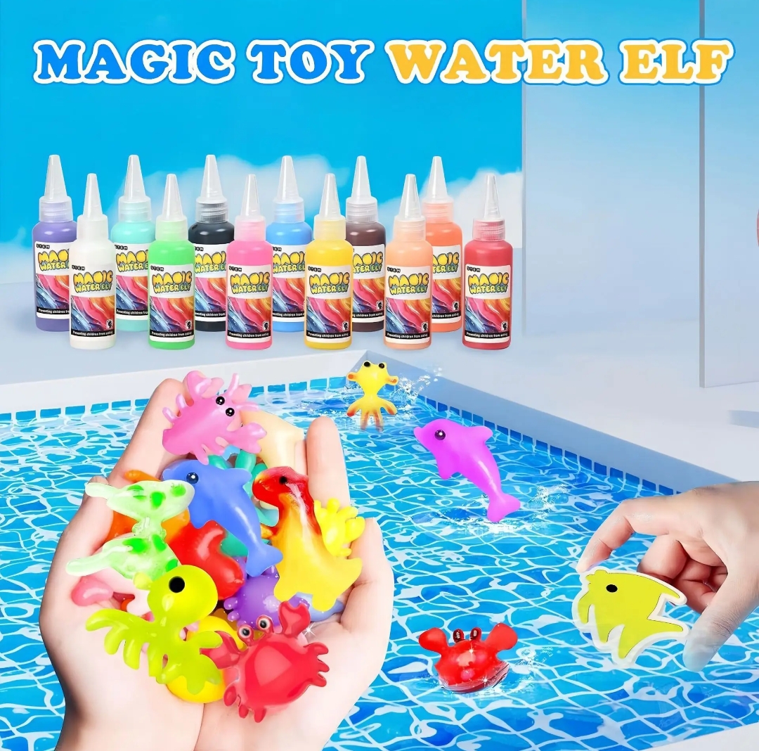 Magic Water Elf Gel Kit for Kids – DIY Water Gel Making Toy with 12 Colorful Magic Gels, 12 Animal Shape Molds, Calcium Lactate Powder, Mixing Tray & Stickers Creative Arts & Crafts Educational Toy - Image 3